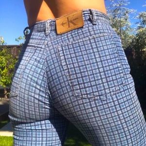 Vintage Calvin Klein corduroy plaid high waisted pants jeans